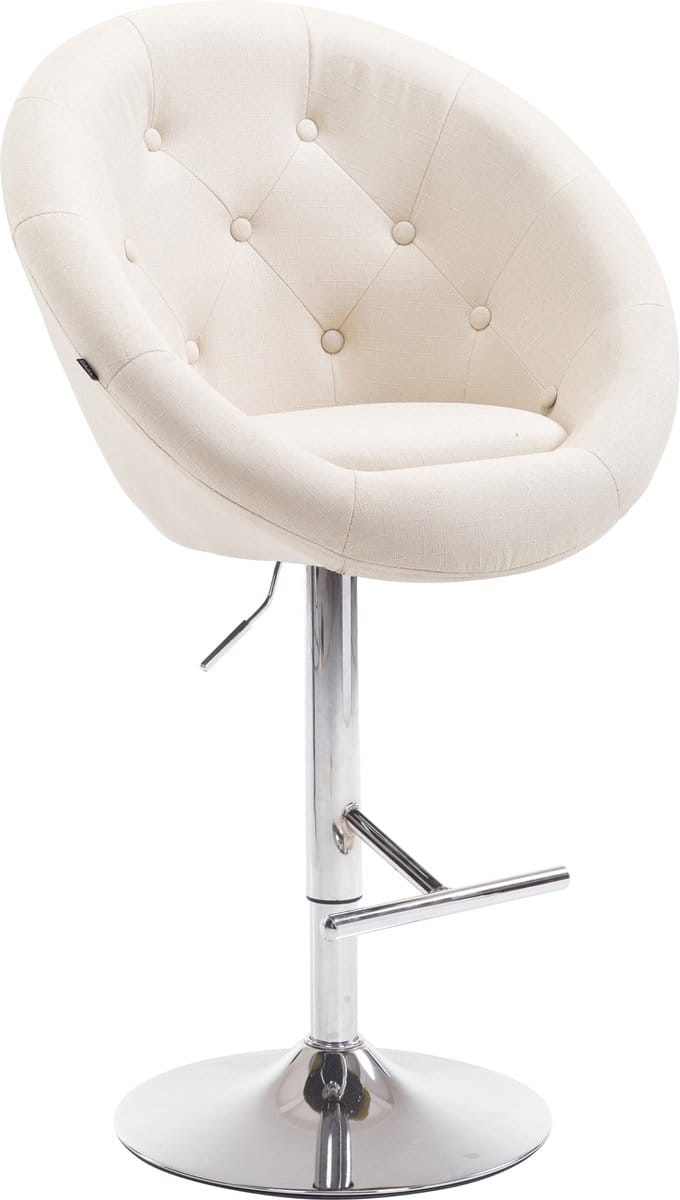 CLP London V2 Barkruk Stof chroom/creme