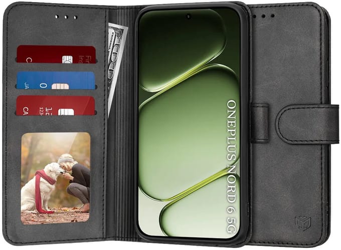 Hoesje geschikt voor OnePlus Nord 6 - Techsuit Diary Book Wallet Case - Zwart
