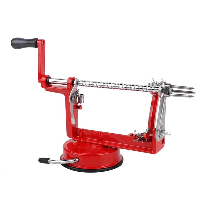 Éplucheur de fruits multifonctionnel 3 en 1 en métal à manivelle, machine à éplucher les fruits, outils de cuisine red