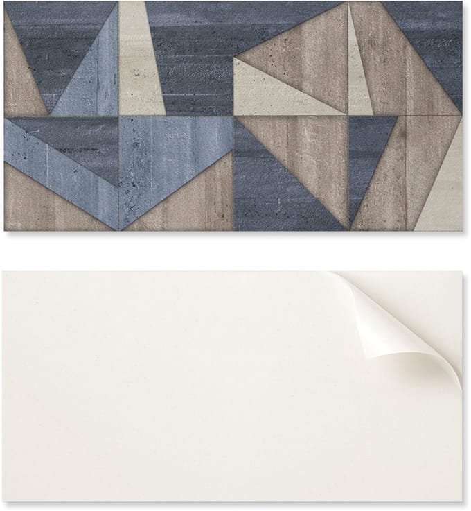 Abstracte geometrische patroon vinyl wandtegelset 6x60x30 cm