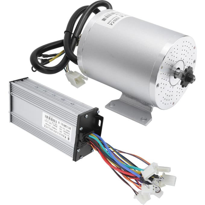 Elektrische Motor 48V 2000W Borstelloze Motor Controller Achteruit Draai Gashendel Schakelpakket gray
