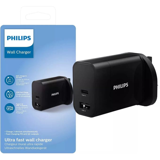 Philips 30W - Oplader - 3 Pin socket