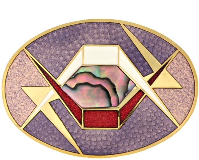 Behave – Broches Dames – Vintage Cloisonné Art Deco – Paars