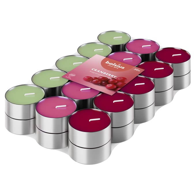 Bolsius - Geurtheelicht - 30 stuks per verpakking - Cranberry