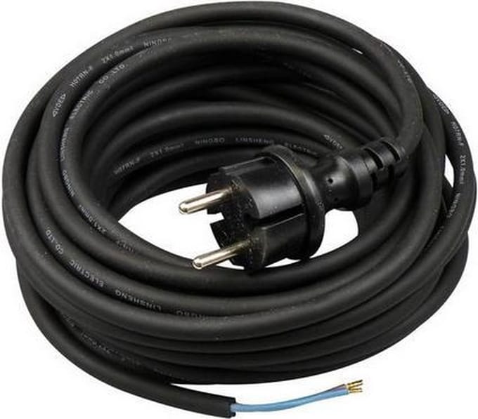 Neopreen buiten kabel  - 10 meter - 2 x 1.0mm met stekker