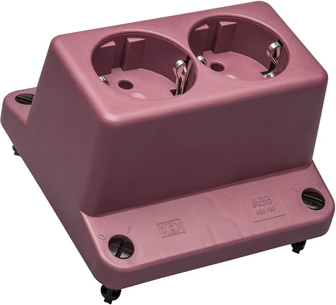 ABB 3640 Dubbele Schuko Socket Afdekking Rood Gerecycled - 1SPA007130F9240 - E3YER