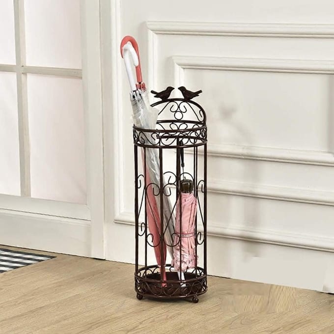 Paraplustandaard - Parapluhouder - Entree Organiseren - Stevige Metalen Constructie - 62 x 21 cm - Zwart
