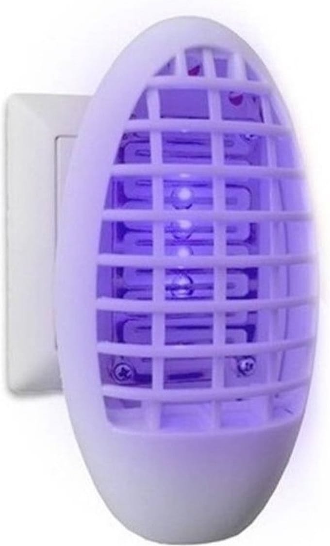 Benson Insectenlamp op elektra - 2x - wit - 220 volt - anti muggen/vliegen/motten - lokmiddel