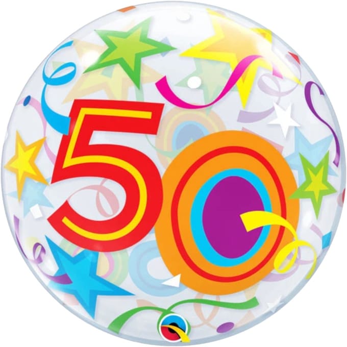 Qualatex - Folieballon - Bubbles - 50 Jaar - Zonder vulling - 56cm