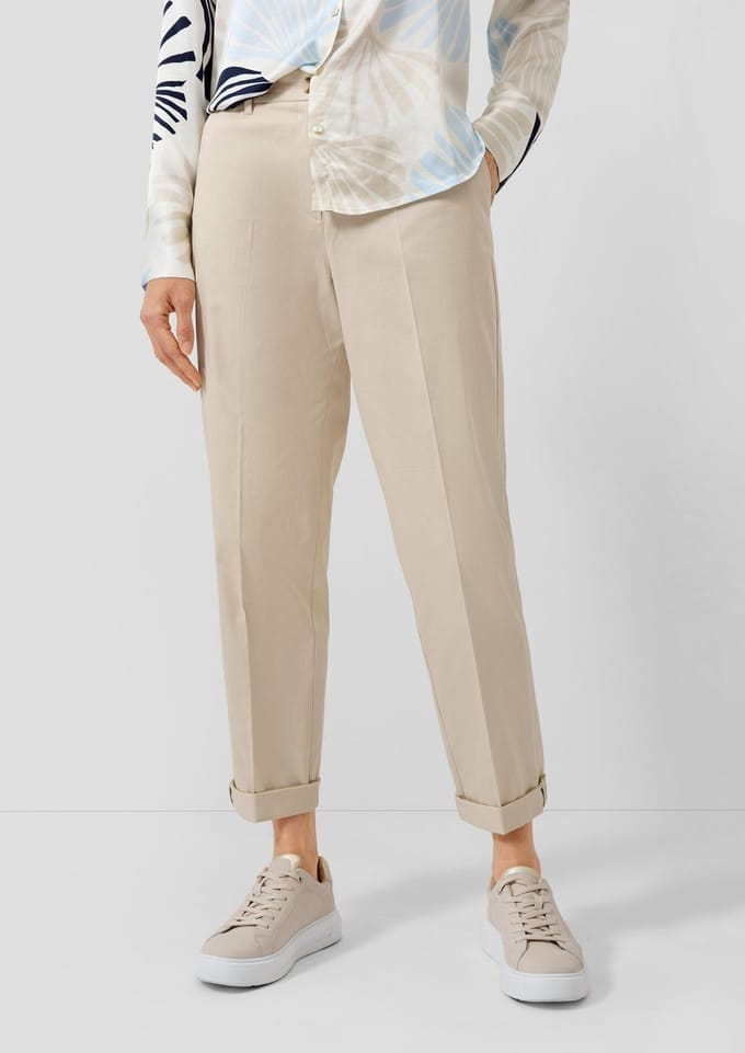 Slim fit Chino van katoensatijn