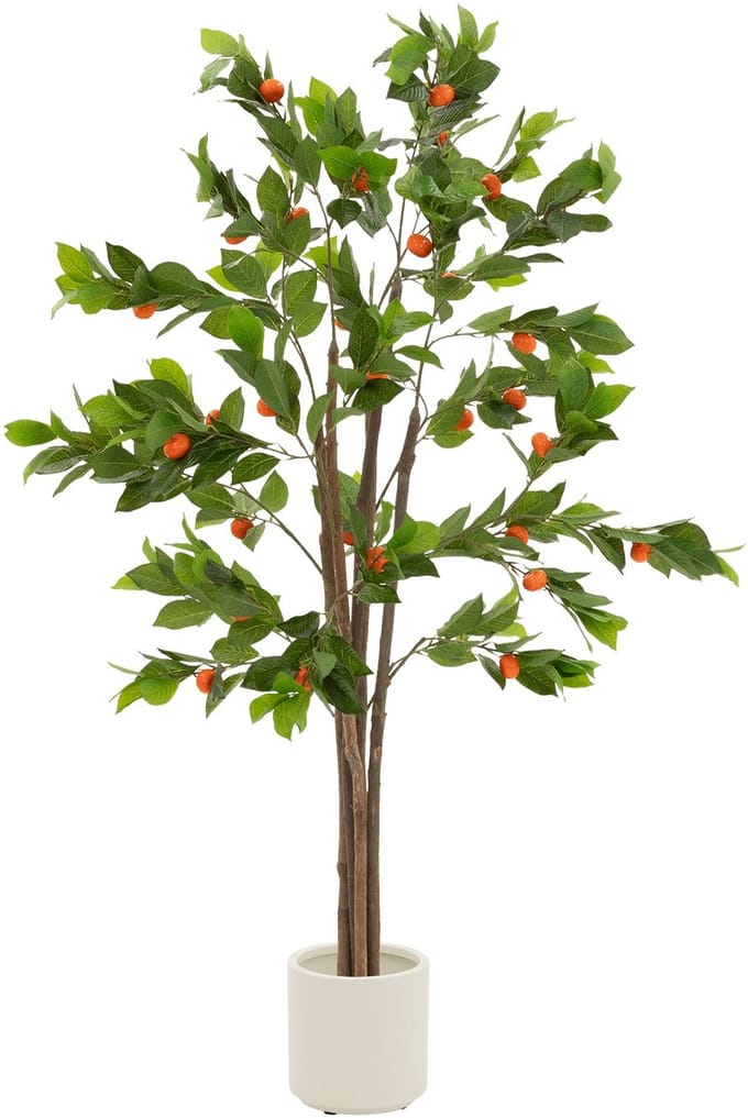 Kunst sinaasappelboom 160 cm kunstplant in pot met fruit ML design