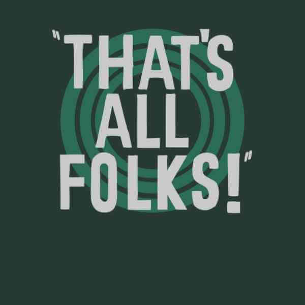 Looney Tunes That's All Folks T-shirt - Donkergroen - M