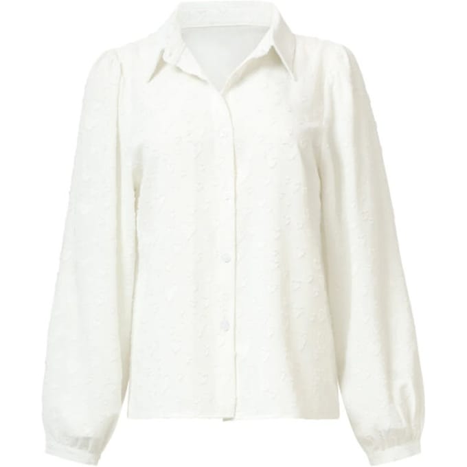 Smashed Lemon Damesblouse met hartjesmotief lange pofmouwen |