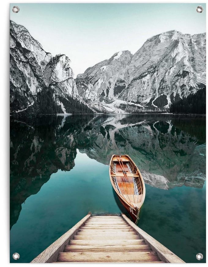 Tuinposter Bergmeer - 80 x 60 - Canvas - REINDERS