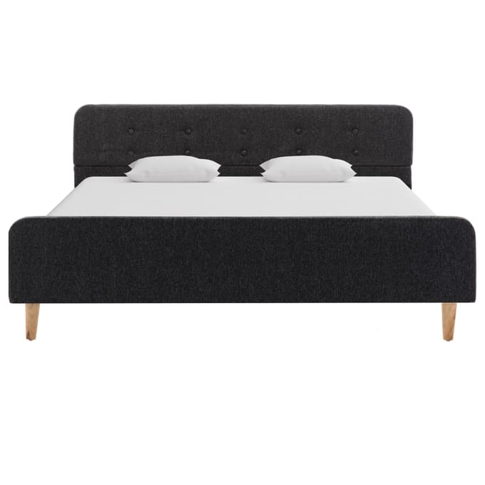 vidaXL - Bedframe - jute - donkergrijs - 140x200 - cm