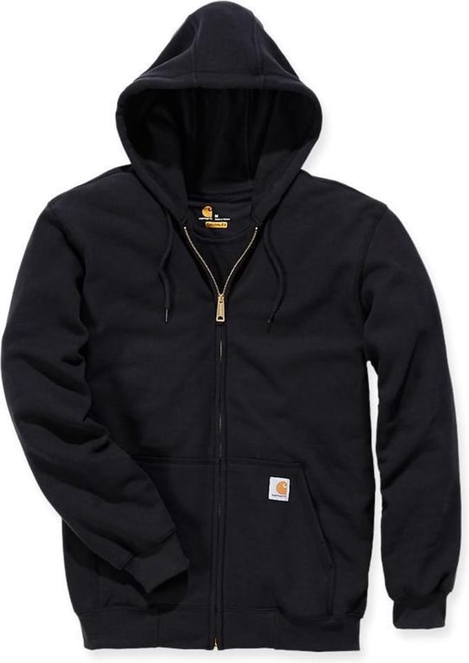 Carhartt K122 Midweight Zip-Front Hooded Sweatshirt - Original Fit - Black - S