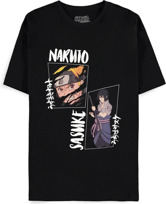 Naruto Shippuden - Naruto & Sasuke Heren T-shirt - XXL - Zwart