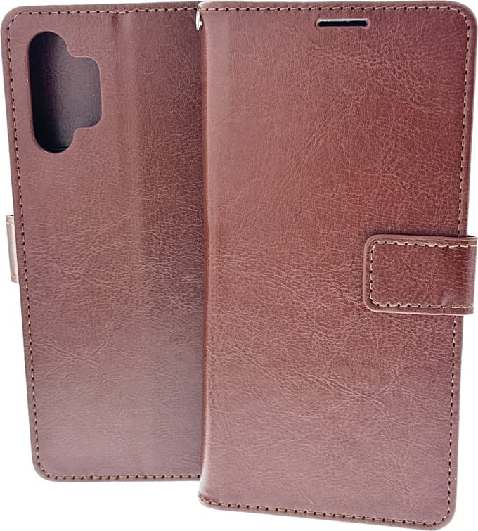 Bookcase Geschikt voor: Samsung Galaxy A32 4G - Bruin - portemonnee hoesje