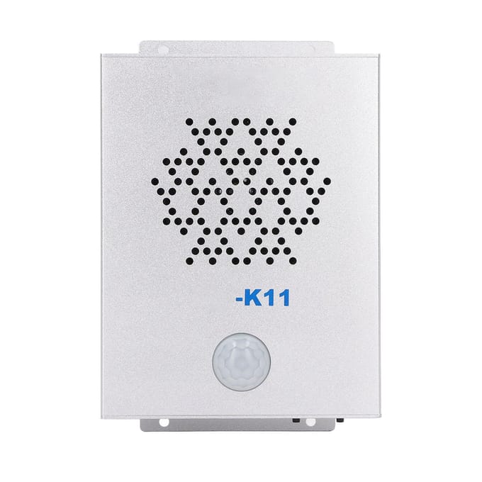 Bewegingsgeactiveerde Geluidsluidspreker Infrarood Spraakspeler Metalen Behuizing Spraakaanwijzing DC 12V   voor Winkel white