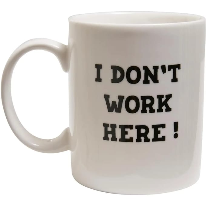 Mister Tee - Don´t Work Here Mok/beker - Wit