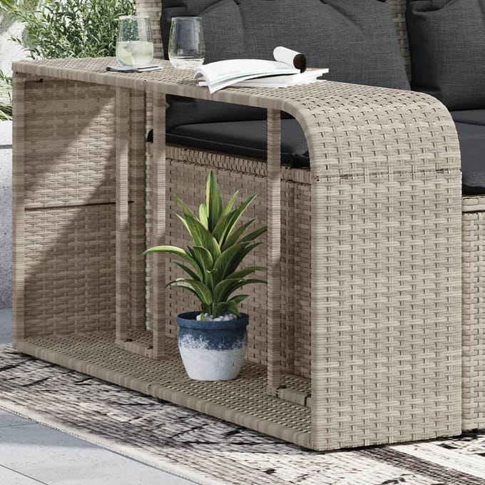 vidaXL - Opbergschappen - 2 - st - poly - rattan - lichtgrijs