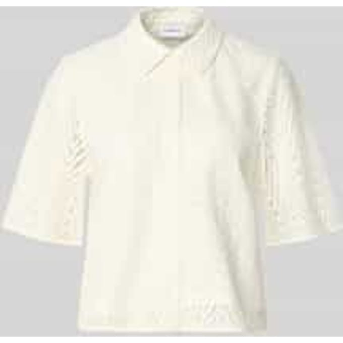 Kantblouse met overhemdkraag en driekwartmouwen dames COMMA