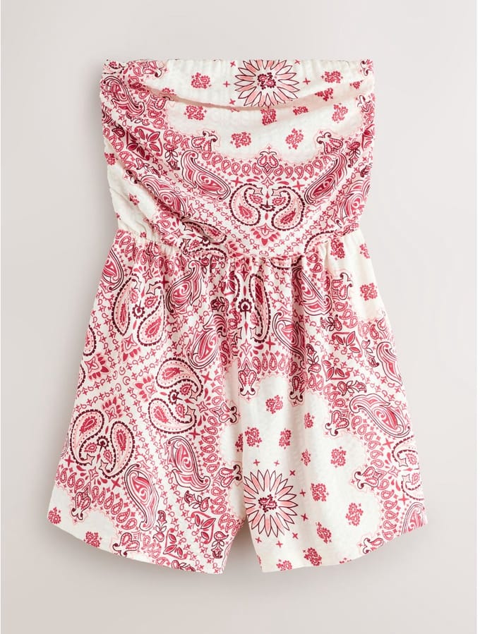 Next - Dames - Jersey bandeau-playsuit - Crème
