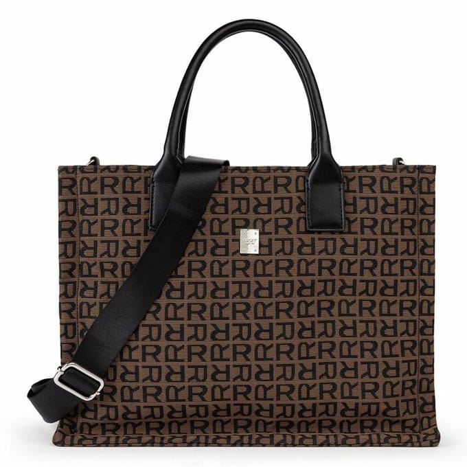 REPLAY Schoudertas Shopper Sepia Tint + Black Bruine