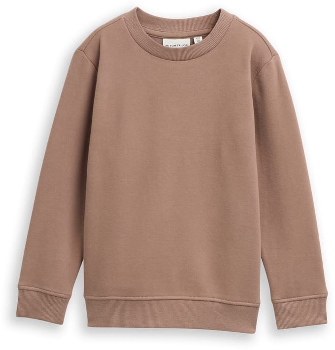 Tom Tailor - Basic sweatshirt met print op de rug - Maat 92/98 - taupe grey