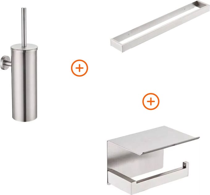 Toilet accessoires set volledig Rvs design met beugel