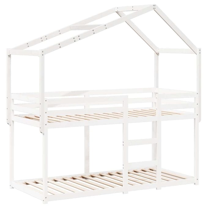 vidaXL - Kinderbedhuisje - 203x80,5x142 - cm - massief - grenenhout - wit