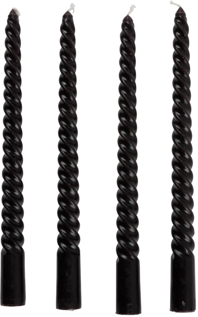 Twisted candle black 4pc