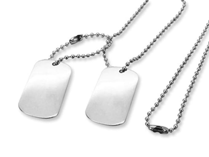 Amanto Ketting Gerdo - 316L Staal - Dogtag - 35x20mm - 70cm