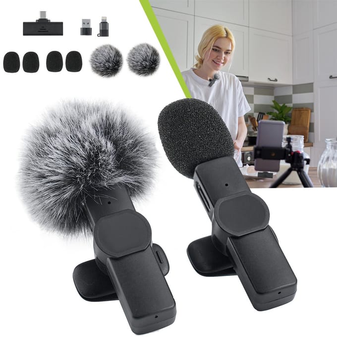 Draadloze Dasspeldmicrofoon - Mini-Microfoon - Lavalier-Microfoon - Mini Reversmicrofoon Voor Video-Opnames Livestreaming En Vloggen