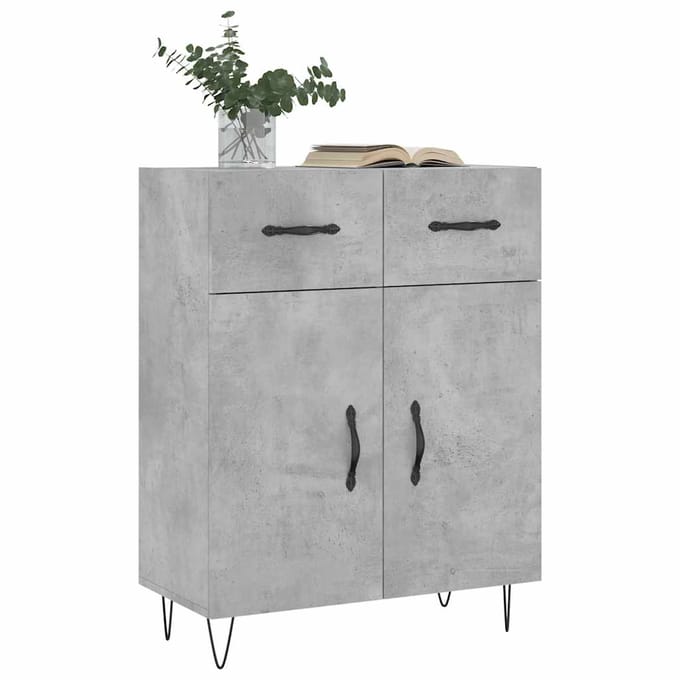 vidaXL - Dressoir - 69,5x34x90 - cm - bewerkt - hout - betongrijs