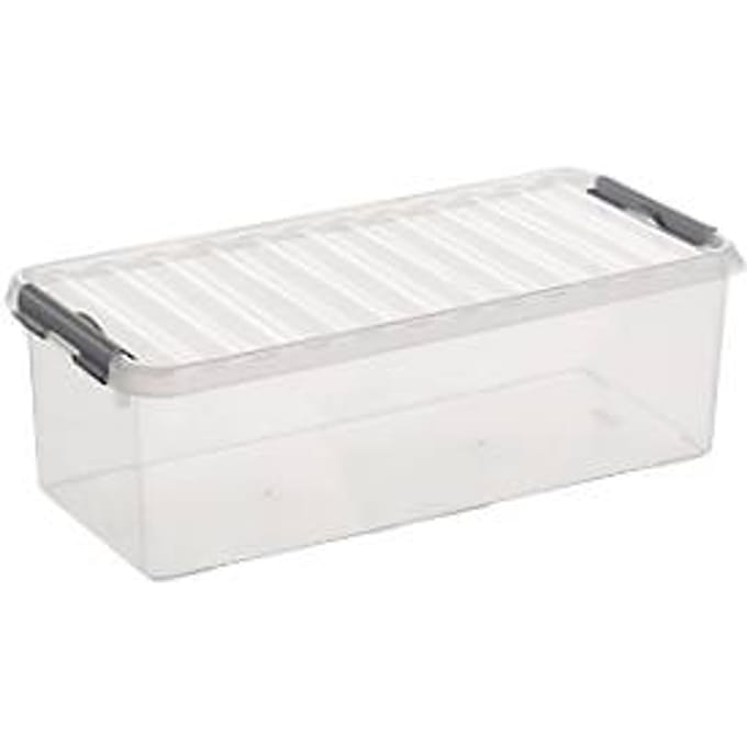 Opbergdoos Sunware Q-line - deksel - sluitclips - L 485 x B 190 x H 147 mm - 9,5 l