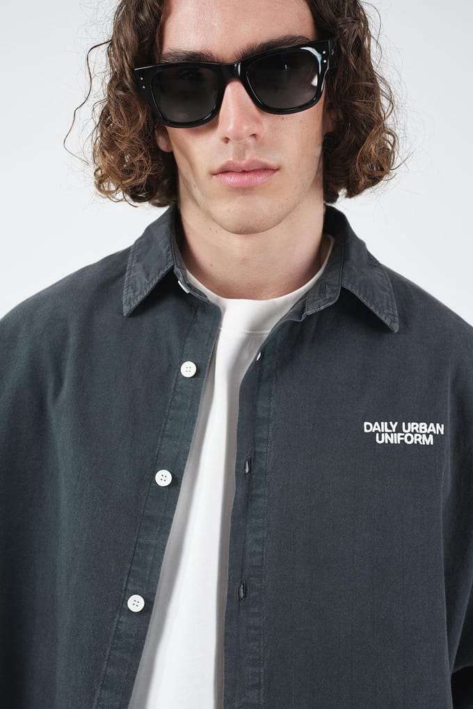 Overmaatse Katoenen Poplin Crop Overshirt