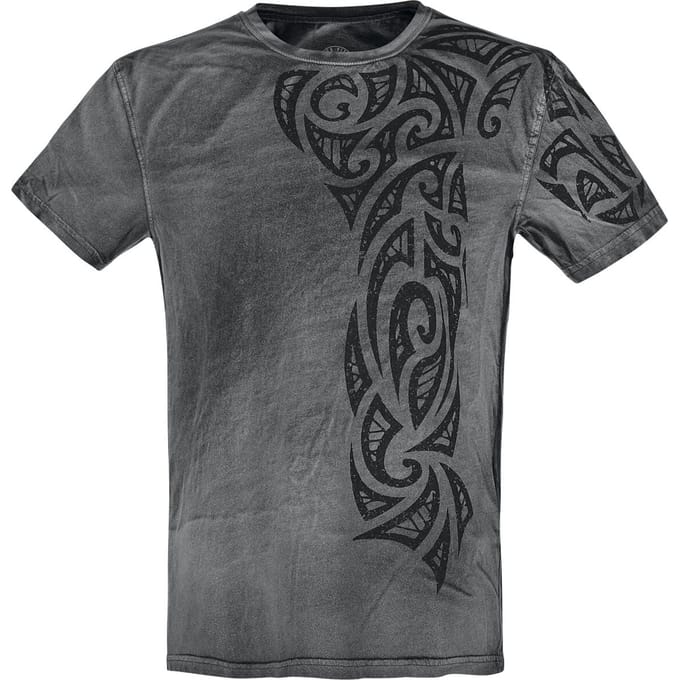 Outer Vision T-shirt - Gothic Tattoo - S tot 4XL - voor Mannen - grijs