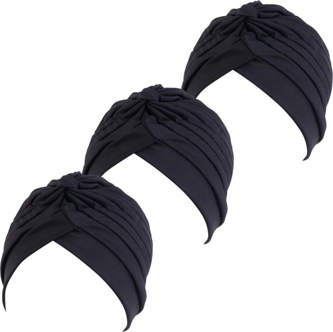YUBBI 3 Stuks Bonnet Slaapmuts - Elastische Hoofdband - Nachtmuts - Haarverzorging - Zwart
