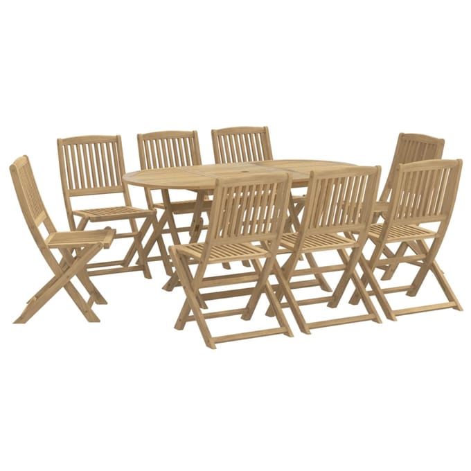 vidaXL - 9-delige - Tuinset - massief - acaciahout