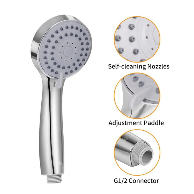 Regendouchekopcombinatie 8 inch regendouchekop en 3-standen handdoucheslangbeugel zilver