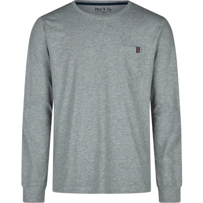 Phil & Co Heren Pyjamashirt Lange Mouw Grijs - Maat M
