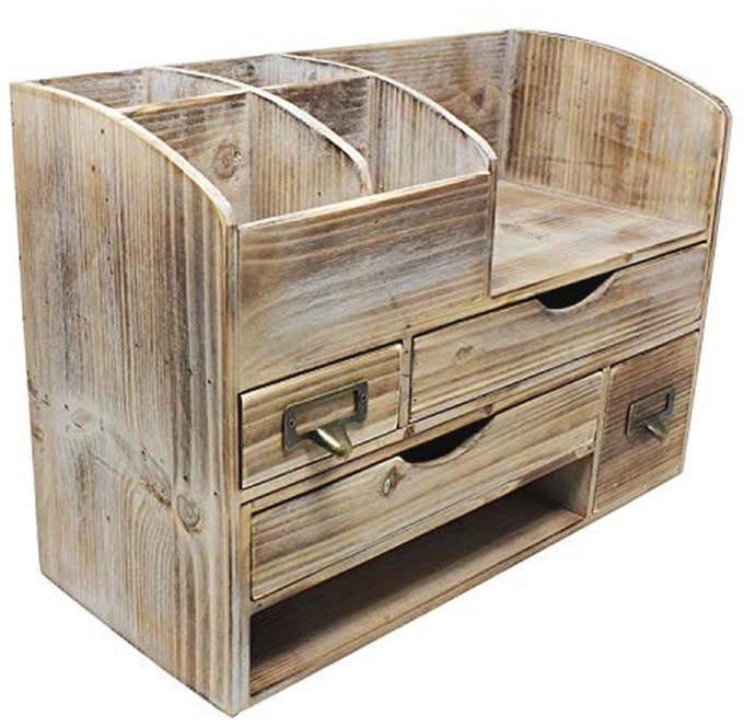 Verstelbare Houten Bureau-Organizer voor Kantoor en Tafelblad