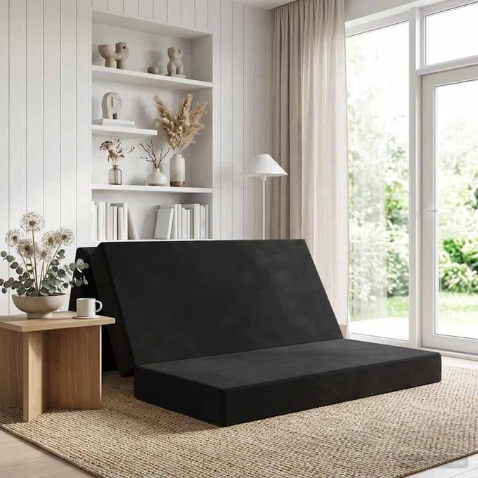 vidaXL - Vouwbare - Sofa - Bed - 120 - x - 67 - x - 45 - cm - Zwart