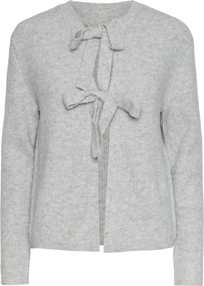 Pieces Vest Pcsilly Ls Rev Tie Knit Noos Bc 17150235 Light Grey Melange Dames Maat - M