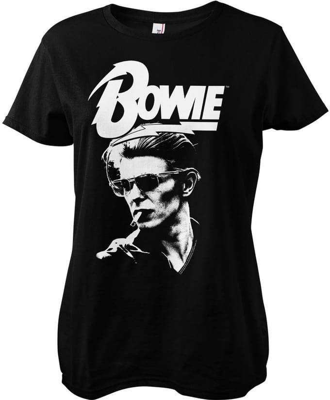 David Bowie Dames-smoking Portrait Girly T-shirt PS-5-DBO007-H69-16