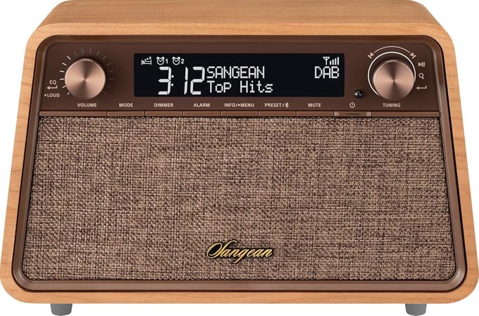Houten DAB+ en FM-RDS radio met Bluetooth en LCD-scherm - Sangean WR-201D