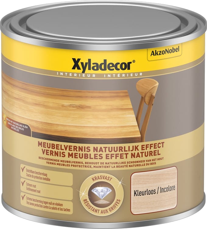 Xyladecor Meubel Vernis Natuurlijk Effect Kleurloos 0,5 L