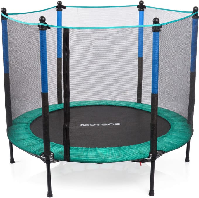 Meteor TRP-50 - Kindertrampoline - 140 cm, mintgroen/blauw, maximaal gewicht 50 kg