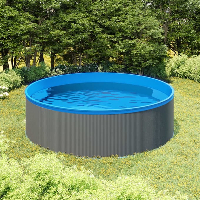 vidaXL - Splasher - pool - met - hangende - skimmer - en - pomp - 350x90 - cm - grijs